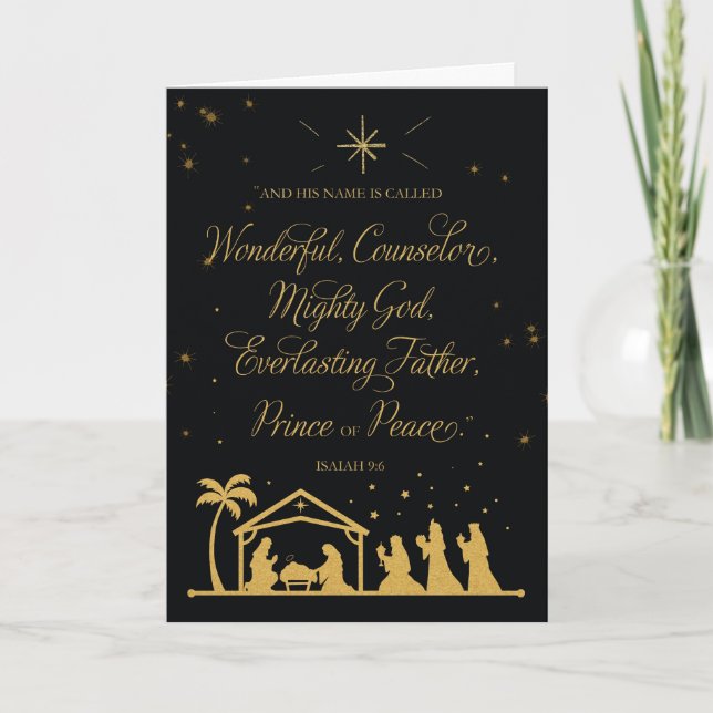 Weihnachten Religiöse wunderbare Counselor Gold Karte (Vorderseite)