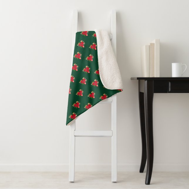 Weihnachten - Rentier Green Sherpadecke (Beispiel)