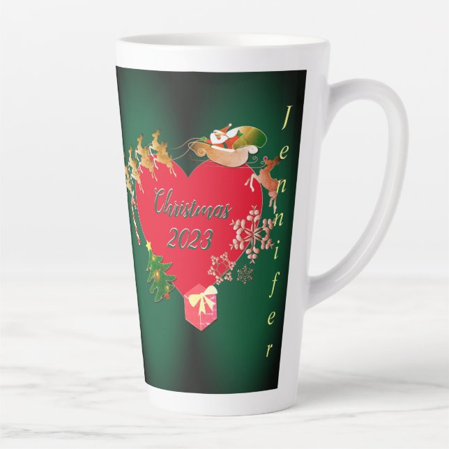 Weihnachten - Rentier Latte-Tasse Milchtasse (Rechts)