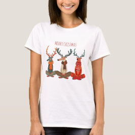 Weihnachten Rentieryoga. Elch T-Shirt