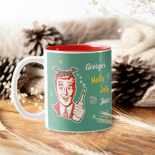 Weihnachten Retro 50er Holly Jolly Saft Lustig Ben Zweifarbige Tasse