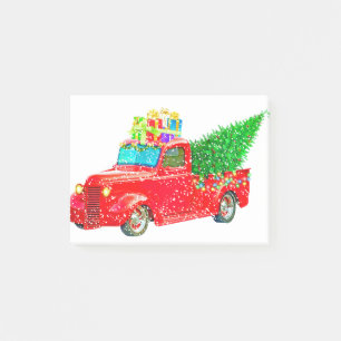 Weihnachten Retro Car Urlaub Post-it Klebezettel