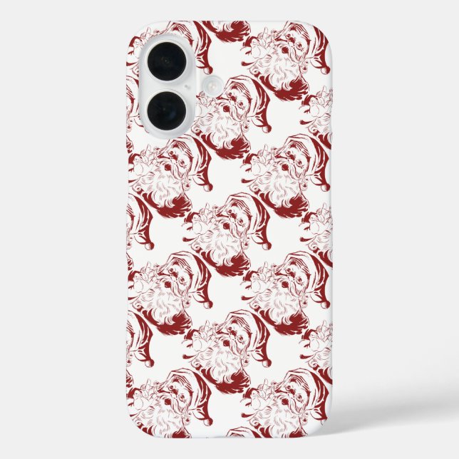 Weihnachten, Retro Jolly Weihnachtsmann in Rot iPhone 16 Hülle (Rückseite)