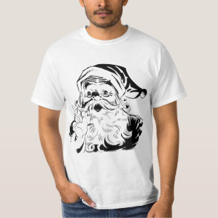 Weihnachten, Retro Jolly Weihnachtsmann, Schwarz T-Shirt