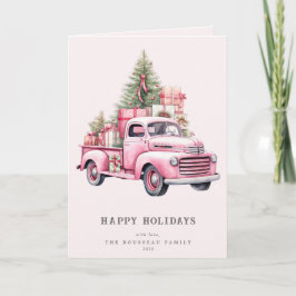 Weihnachten Retro Pink Truck Familie/Unternehmen