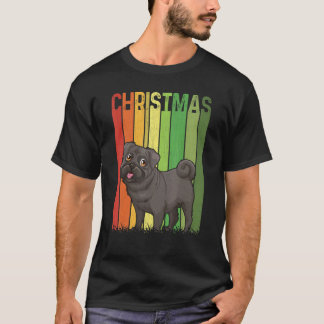 Weihnachten Retro-Pug-Hund Süße Gruppe passende We T-Shirt
