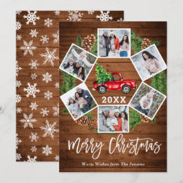 Weihnachten Retro Red Farm LKW Gruß 6 FOTO