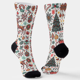 Weihnachten Retro Weihnachtsbaum Geschenksocken Socken