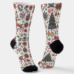 Weihnachten Retro Weihnachtsbaum Geschenksocken Socken