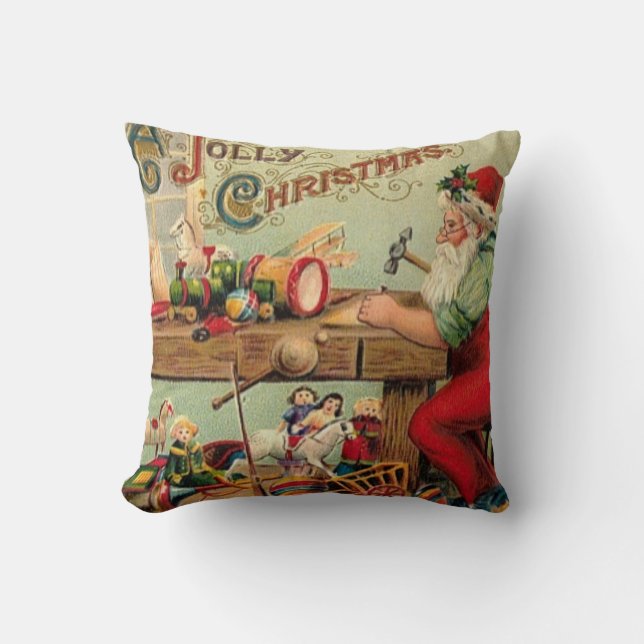 Weihnachten Retro Xmas Personalisiert Kissen (Vorderseite)