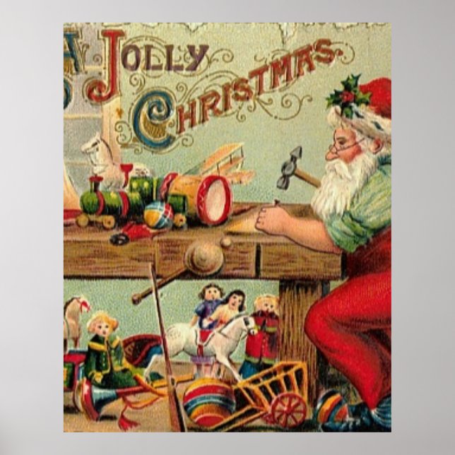 Weihnachten Retro Xmas Personalisiert Poster (Vorne)