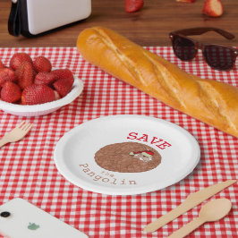 Weihnachten Rettete den Pangolin-Slogan Pappteller
