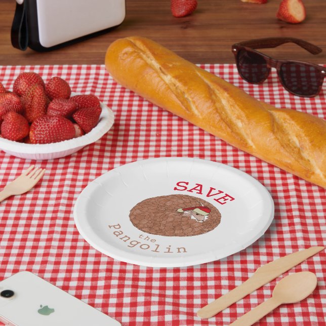 Weihnachten Rettete den Pangolin-Slogan Pappteller (Picknick)