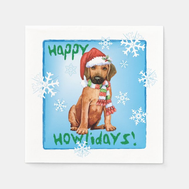 Weihnachten Rhodesian Ridgeback Napkins Serviette (Vorderseite)