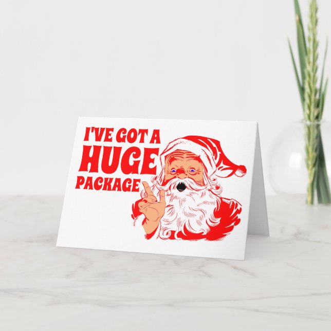Weihnachten, riesiges Paket Feiertagskarte (Vorderseite)