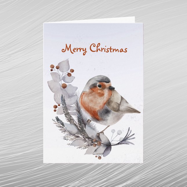 Weihnachten Robin RedBrustfloral Aquarell (Von Creator hochgeladen)