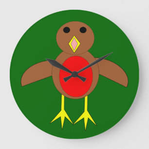 Weihnachten Robin Wall Clock Große Wanduhr