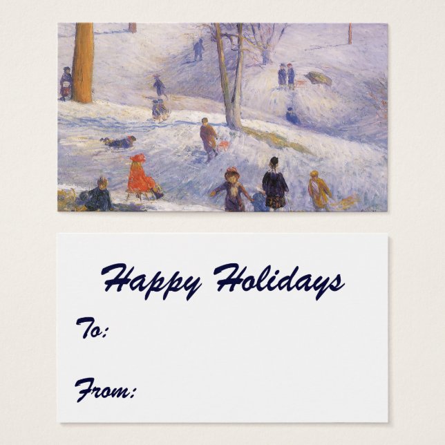 Weihnachten, Rodeln, Central Park Glackens (Vorne & Hinten)