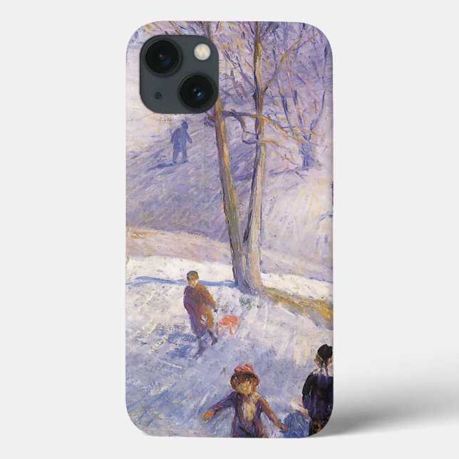 Weihnachten, Rodeln, Central Park Glackens Case-Mate iPhone Hülle (Rückseite)