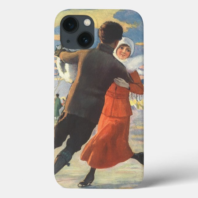 Weihnachten, romantische Couple Ice-Skaten Case-Mate iPhone Hülle (Rückseite)