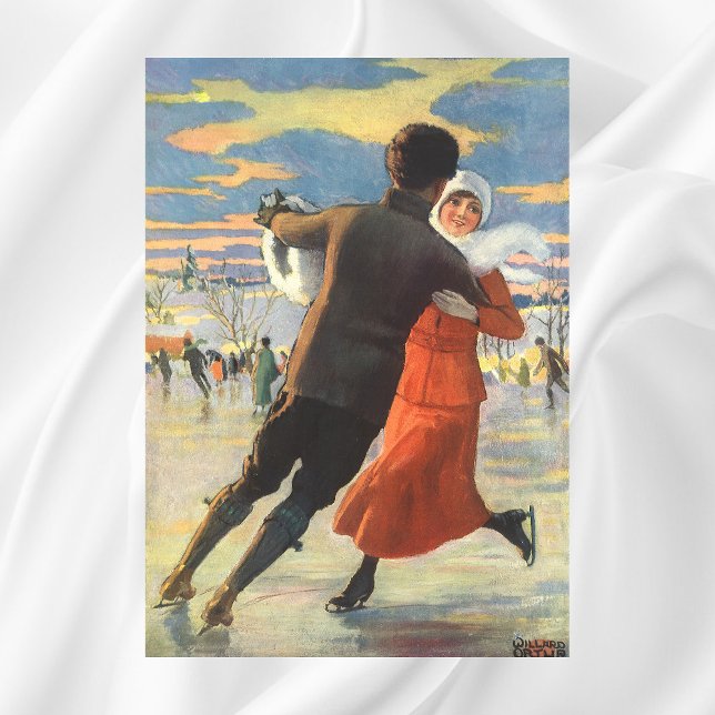Weihnachten, romantische Couple Ice-Skaten Poster (Von Creator hochgeladen)