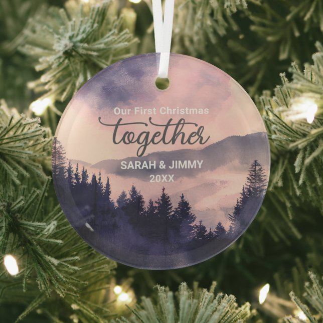 Weihnachten Rosa Bergabenteuer Outdoor Couple Ornament Aus Glas (InSitu)