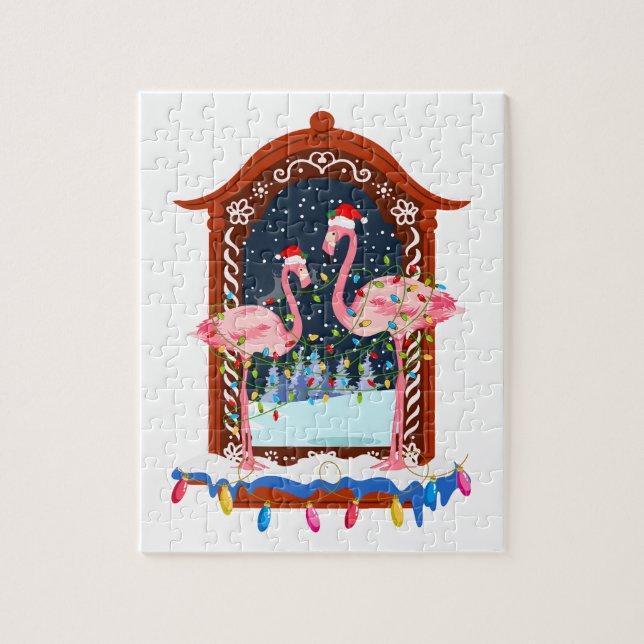 Weihnachten - Rosa Flamingos Feiertag (Vertikal)