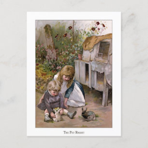 Weihnachten-Rose: Das Kaninchen für Haustiere Postkarte