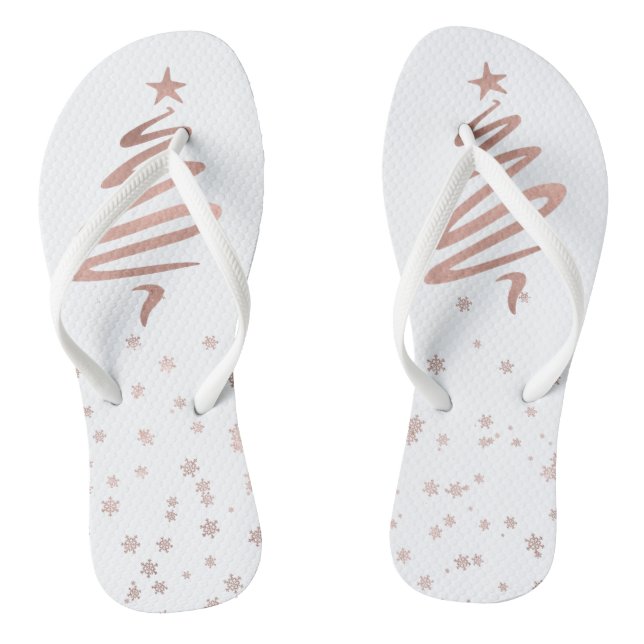 Weihnachten Rose Goldene Fossilien Flip Flops (Fußbett)