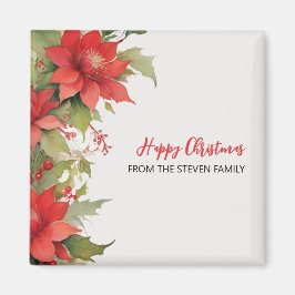 Weihnachten Rose Wasserfarbe | Ihr Name Magnet