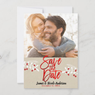 Weihnachten Rot Folie Modern Save-the-Date Foto Save The Date