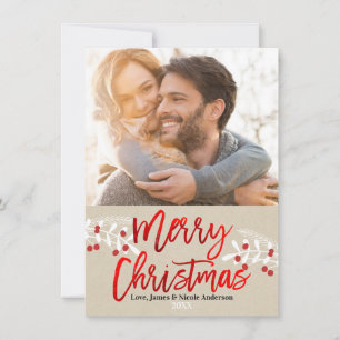 Weihnachten Rot Folie Moderne Schrift Zweig Foto