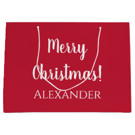 Weihnachten Rot frohe Weihnachten Personalisiert Große Geschenktüte