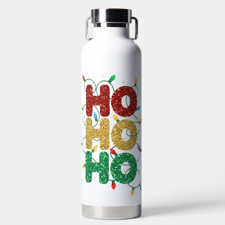 WEIHNACHTEN ROT GOLD GRÜN GLITZER LOOK HO HO HO TRINKFLASCHE