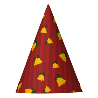 Weihnachten Rot Gold Streifen Glocken Partyhütchen