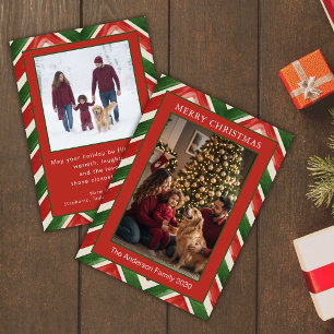 Weihnachten Rot Grün Chevron Zwei Foto