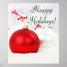 Weihnachten - Rot und Weiß - Happy Holidays / Post Poster
