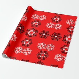 Weihnachten Rot und Weiß Schneeflocke Geschenkpapier