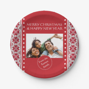 Weihnachten rot/weiß pappteller
