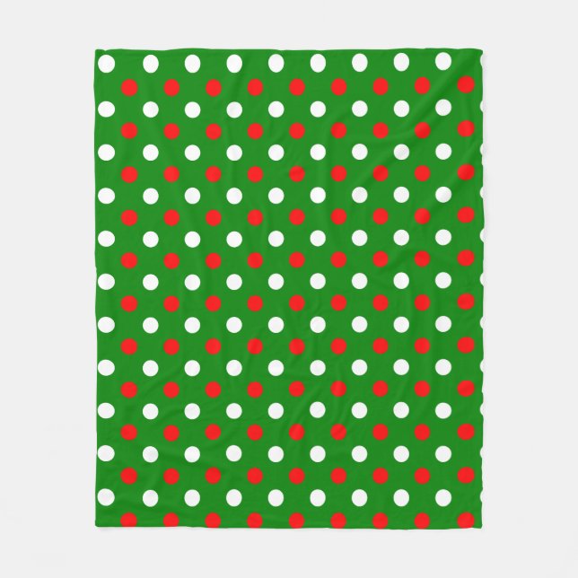 Weihnachten - Rot-Weiß-Punkte-Muster   Fleecedecke (Vorderseite)