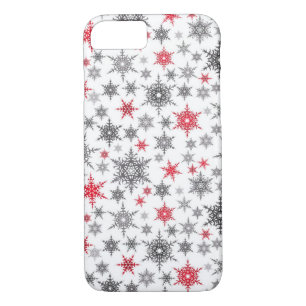 Weihnachten, rot, weiß, Schneeflocken, Winter, Neu Case-Mate iPhone Hülle