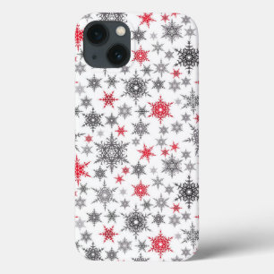 Weihnachten, rot, weiß, Schneeflocken, Winter, Neu Case-Mate iPhone Hülle
