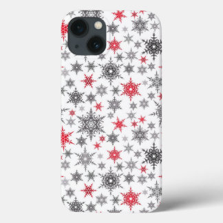 Weihnachten, rot, weiß, Schneeflocken, Winter, Neu Case-Mate iPhone Hülle