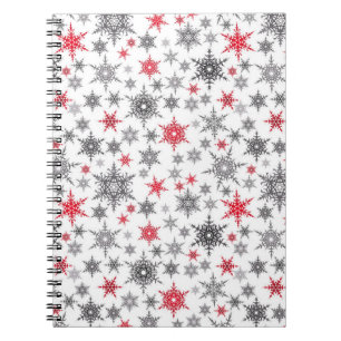 Weihnachten, rot, weiß, Schneeflocken, Winter, Neu Notizblock