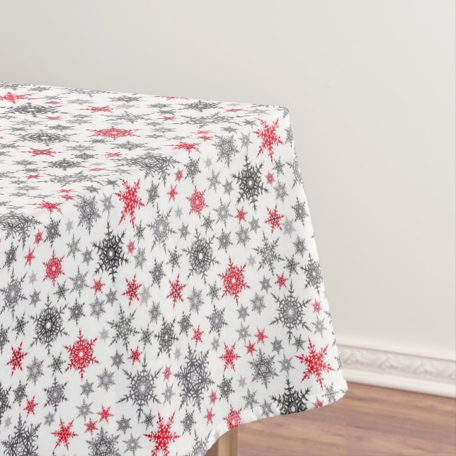 Weihnachten, rot, weiß, Schneeflocken, Winter, Neu Tischdecke (Beispiel)