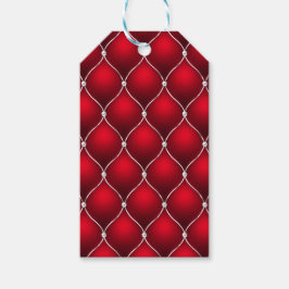 WEIHNACHTEN ROT & WEISS TUFTIERTES MUSTER GESCHENKANHÄNGER
