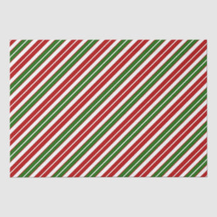 Weihnachten - Rot, Weiß und Grün - Streifen Seidenpapier