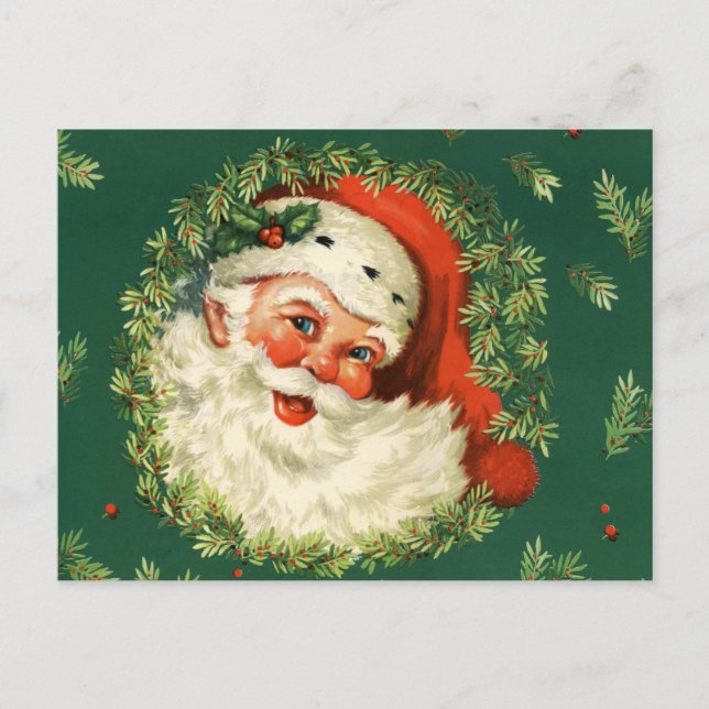 Weihnachten Rot, Weiß und Grün Weihnachten Postkarte (Vorderseite)