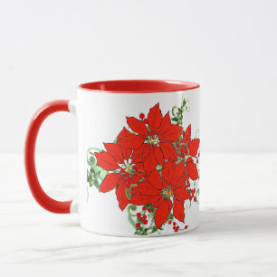 Weihnachten Rote Blume Keramik Tasse