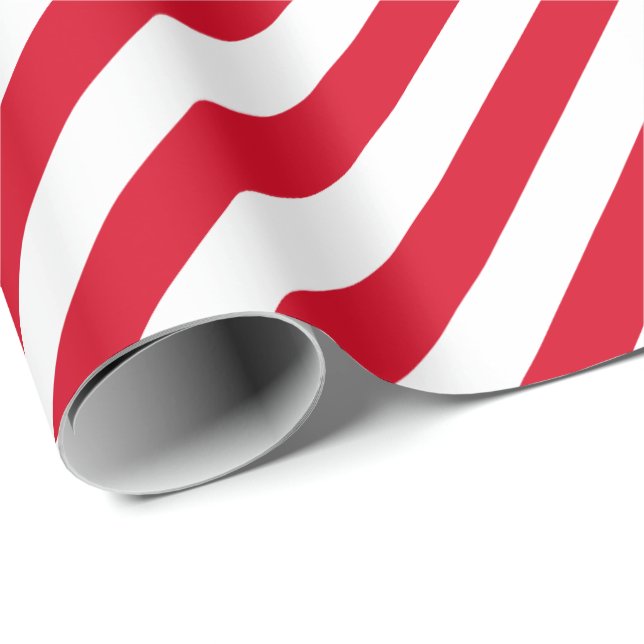 Weihnachten Rote Farbe Weiße Streifen Weihnachten  Geschenkpapier (Rolleneckpunkt)